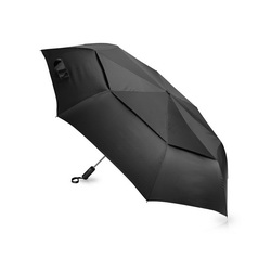 Зонт складной с большим двойным куполом и ручкой soft-touch, 3 сложения, эпонж