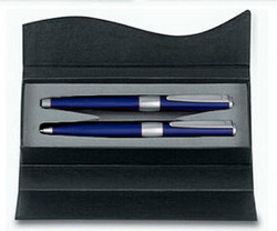 Набор Image Chrome перо и шариковая ручка в подарочном футляре, сини