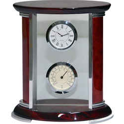 Часы настольные с термометром "Фаренгейт", дерево, стекло, металл