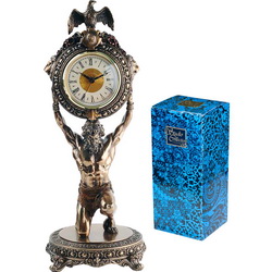 Часы настольные "Итака", литьевой мрамор с бронзовым покрытием