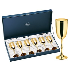 Набор "Gold" из 6-ти фужеров для шампанского, в подарочной коробке, Италия