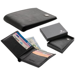 Бумажник, 6 отделений, до 12 пластиковых карт, защита от считывания персональных данных (RFID/NFC), высококачественная искусственная кожа, в подарочной коробке, Швейцария