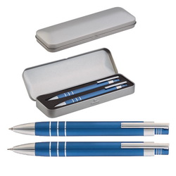 Набор: ручка шариковая и механический карандаш в подарочной коробке, металл