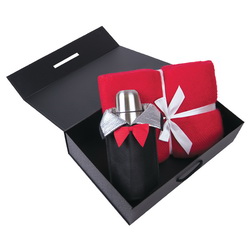 Набор подарочный "При галстуке". В наборе: плед акриловый с лентой, термос на 0,5 л в оригинальном термочехле-"фраке" . В подарочной коробке из кашированного картона.
