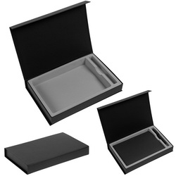 Коробка с магнитным держателем под ежедневник А5 и ручку, переплетный картон, кашированный дизайнерской бумагой