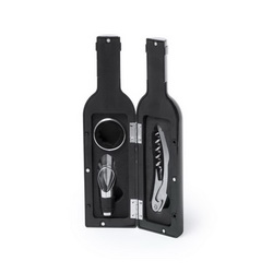 Набор для вина, 3 предмета: нож сомелье со штопором, воронка и каплеуловитель, нержавеющая сталь, пластик