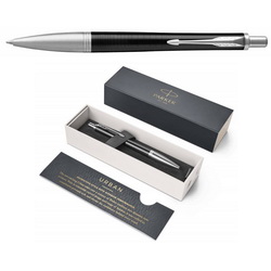 Ручка шариковая Parker Urban Premium, корпус - лакированная латунь , отделка - хромированная сталь, в подарочной коробке