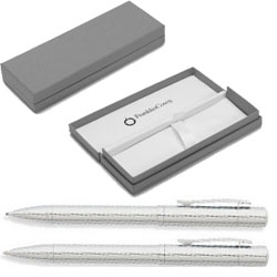 Набор шариковая ручка и карандаш FRANKLIN COVEY, латунь, хромированное покрытие, в подарочной коробке