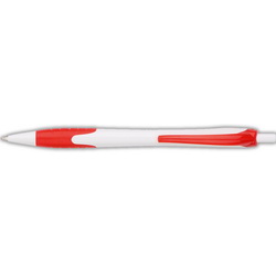 Ручка Fiesta шариковая, белая-красная, пластик/каучук