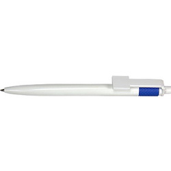 Ручка шариковая с квадратным клипом под лого, пластик, синий