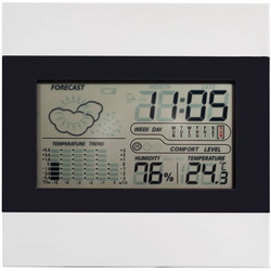 Часы-метеостанция-календарь в подарочной коробке, можно поставить на стол и закрепить на стене, пластик, металл
