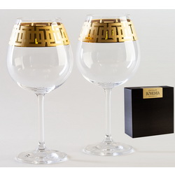 Набор "Эллада" из 2-х бокалов для вина, 650мл, богемское стекло, Чехия