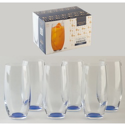 Набор "Индиго" из 6-ти стаканов для воды, 470мл, богемское стекло, Чехия