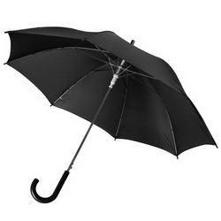 Зонт-трость полуавтомат с пластиковой ручкой, поставляется без чехла, полиэстер, пластик