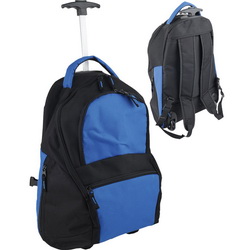 Рюкзак на колесиках с выдвижной ручкой и карманом на молнии, полиэстр, металл