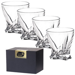 Набор стаканов для виски, 4 шт. по 340 мл, хрустальное стекло, в подарочной коробке