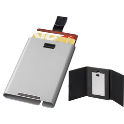 Алюминиевый держатель для карт с RFID защитой, вмещает до 9 карт, алюминий