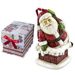 Подвесной сувенир "Дед Мороз", полистоун, в подарочной коробке
