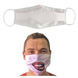 Многоразовая маска для лица под сублимацию, размер M-L, внешний слой - 75% полиэстр, 25% хлопок, внутренний слой (к лицу) – 100% хлопок