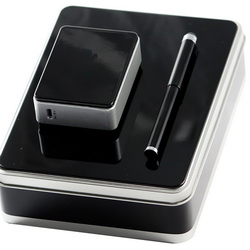 Подарочный набор: внешний аккумулятор 4500Mаh и ручка-стилус в подарочной коробке с ложементом, металл, пластик
