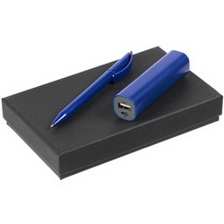 Набор: зарядное устройство 2000 mAh и шариковая ручка, Швейцария, пластик, в подарочной коробке с ложементом, кабель USB (Micro USB, iPhone 5/6/7/8/X/XS/11) в комплект не входит