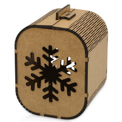 Подарочная коробка в виде чемоданчика с вырезанной снежинкой, МДФ, 3мм